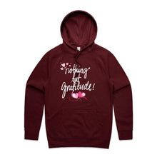 Load image into Gallery viewer, Stay stylish and comfortable in our fashionable oversized women's hoodie featuring the message 'Nothing but Gratitude.' This modern, relaxed fit hoodie is perfect for casual wear, blending cosy comfort with chic style. A must-have for those who love trendy, oversized hoodies.