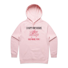 Load image into Gallery viewer, Discover our Women's Regular Fit Hoodie with the fun message, 'I Don't Get Drunk, I Just Get Less Classy and More Fun.' This high-quality, fashionable hoodie is part of our premium women's hoodie collection. Perfect for casual street style and urban looks, it’s exclusive, stylish, and effortlessly cool.