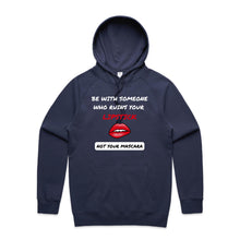 Load image into Gallery viewer, Discover cosy, relaxed-fit style with our "Be with Someone Who Ruins Your Lipstick, Not Your Mascara" hoodie. Perfect for fans of oversized hoodies and urban streetwear, this statement piece combines comfort with bold expression. Elevate your wardrobe today!