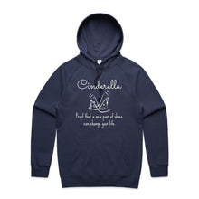 Load image into Gallery viewer, Discover our relaxed fit hoodie featuring the slogan: "Cinderella - proof that a new pair of shoes can change your life." Perfect for those who love fashionable oversized hoodies, and trendy unisex streetwear. Elevate your style with this timeless and comfy statement piece today!