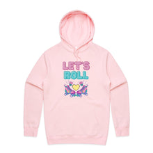Load image into Gallery viewer, Stay cosy and chic with our 'Let's Roll' women's relaxed fit hoodie. This fashionable oversize hoodie combines comfort and modern style, perfect for effortless layering. Embrace the laid-back vibe in this trendy hoodie, designed for a relaxed fit and casual coolness.