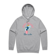 Load image into Gallery viewer, Stay stylish and comfortable with our 'Just Enjoy the Ride' women's hoodie. This relaxed-fit, fashionable, oversized hoodie is perfect for casual streetwear. Ideal for anyone who loves hoodies that combine comfort, style, and an empowering message to enjoy life’s journey.