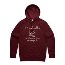 Load image into Gallery viewer, Discover our relaxed fit hoodie featuring the slogan: "Cinderella - proof that a new pair of shoes can change your life." Perfect for those who love fashionable oversized hoodies, and trendy unisex streetwear. Elevate your style with this timeless and comfy statement piece today!