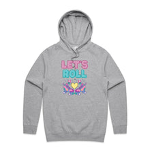 Load image into Gallery viewer, Stay cosy and chic with our 'Let's Roll' women's relaxed fit hoodie. This fashionable oversize hoodie combines comfort and modern style, perfect for effortless layering. Embrace the laid-back vibe in this trendy hoodie, designed for a relaxed fit and casual coolness.