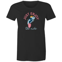 Load image into Gallery viewer, Embrace positivity with our 'Enjoy the Ride inspirational t-shirt. This inspirational graphic tee spreads positive vibes with its motivational message. Perfect for those who love uplifting t-shirts, it’s a stylish reminder to live in the moment and enjoy life’s journey.