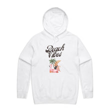 Load image into Gallery viewer, Embrace the essence of summer with our 'Beach Vibes' relaxed fit hoodie. Ideal for cool evenings, this hoodie is your go-to for summer nights, beach barbecues, and sunset watching. With an oversized fit and cosy pocket, it keeps you warm and stylish, embodying the laid-back beach lifestyle in every detail.