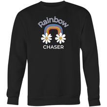 Load image into Gallery viewer, Stay cosy and stylish with our 'Rainbow Chaser' women's sweatshirt. Designed for ultimate comfort, this fashionable oversized sweatshirt features a relaxed fit that’s perfect for modern, laid-back looks. Elevate your casual wardrobe with this trendy and comfortable staple.