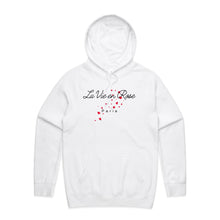 Load image into Gallery viewer, Embrace comfort and style with our women's relaxed fit hoodie featuring the message 'La Vie en Rose.' This modern, fashionable, oversized hoodie offers a cosy feel and a chic look, perfect for adding a touch of elegance to your casual wardrobe.
