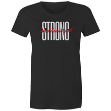 Load image into Gallery viewer, Discover our 'Strong and Beautiful' women's T-shirt, crafted from 100% organic cotton. This top-quality, eco-friendly shirt embodies sustainability with every wear. Embrace style and comfort with our premium organic cotton shirts, designed for those who value both strength and beauty in a sustainable choice.