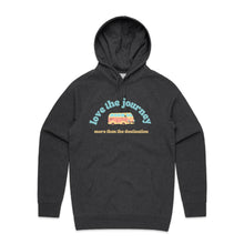 Load image into Gallery viewer, Cosy up in style with our women's relaxed fit hoodie featuring the inspiring message, 'Love the Journey, More Than the Destination.' This fashionable oversized hoodie offers a modern look with a comfortable fit, perfect for staying chic and motivated on any adventure.