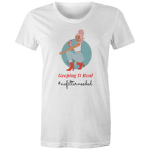 Load image into Gallery viewer, Step out confidently with our women's message t-shirt that proclaims 'Keeping it Real - #no filter needed.' This empowering quote t-shirt embodies authenticity and positive vibes. Perfect for those who value women's inspirational messages and self-expression. Get yours and keep it real!