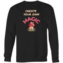 Load image into Gallery viewer, Unleash your inner magic with our 'Create Your Own Magic' sweatshirt. Crafted for comfort and style, this sweatshirt is perfect for anyone who believes in the power of creating their own destiny. Designed for a relaxed fit, this cosy, comfortable piece is perfect for women seeking fashionable oversized sweatshirts.