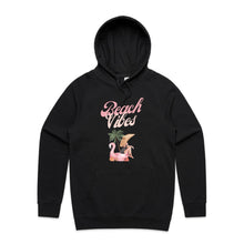 Load image into Gallery viewer, Embrace the essence of summer with our 'Beach Vibes' relaxed fit hoodie. Ideal for cool evenings, this hoodie is your go-to for summer nights, beach barbecues, and sunset watching. With an oversized fit and cosy pocket, it keeps you warm and stylish, embodying the laid-back beach lifestyle in every detail.