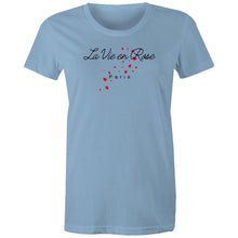 Load image into Gallery viewer, Discover our women's t-shirt featuring the uplifting message 'La Vie en Rose.' This empowering tee brings positive vibes with its inspirational message, perfect for those who love affirmation t-shirts and motivational slogans. Wear it to spread positivity and embrace an optimistic outlook.