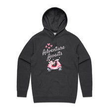 Load image into Gallery viewer, Explore in style with our 'Adventure Awaits' hoodie, the perfect blend of cosy unisex apparel and fashionable streetwear. This modern oversized hoodie offers a relaxed fit, making it a must-have for any adventure. Elevate your look with this trendy hoodie, designed for everyone who loves comfort and style.
