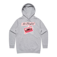 Load image into Gallery viewer, Discover our high-quality, premium women's pocket hoodie with the retro design - '80's Playlist'. Perfect for casual street style, this hoodie brings back the nostalgia of crafting the perfect mixtape on a cassette. Stay cosy and stylish with this must-have addition to your wardrobe.