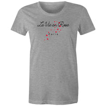 Load image into Gallery viewer, Discover our women's t-shirt featuring the uplifting message 'La Vie en Rose.' This empowering tee brings positive vibes with its inspirational message, perfect for those who love affirmation t-shirts and motivational slogans. Wear it to spread positivity and embrace an optimistic outlook.