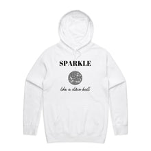 Load image into Gallery viewer, Shine in style with our women's hoodie featuring the slogan 'Sparkle Like a Disco Ball.' This fashionable, oversized hoodie offers a modern, relaxed fit perfect for any occasion. Elevate your casual wardrobe with this must-have piece, ideal for those who love trendy, oversize women's hoodies.