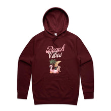 Load image into Gallery viewer, Embrace the essence of summer with our 'Beach Vibes' relaxed fit hoodie. Ideal for cool evenings, this hoodie is your go-to for summer nights, beach barbecues, and sunset watching. With an oversized fit and cosy pocket, it keeps you warm and stylish, embodying the laid-back beach lifestyle in every detail.