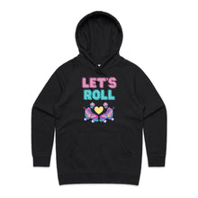 Load image into Gallery viewer, Elevate your casual street style with our 'Let's Roll' women's fit hoodie. Part of our premium women's hoodie collection, this chic, high-quality piece offers a stylish, designer look. Stay on-trend with one of the latest women's hoodie styles, perfect for effortless fashion-forward comfort.