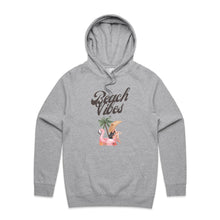 Load image into Gallery viewer, Embrace the essence of summer with our 'Beach Vibes' relaxed fit hoodie. Ideal for cool evenings, this hoodie is your go-to for summer nights, beach barbecues, and sunset watching. With an oversized fit and cosy pocket, it keeps you warm and stylish, embodying the laid-back beach lifestyle in every detail.
