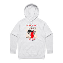 Load image into Gallery viewer, Stay stylish and cosy with our 'Time to Shine' women's hoodie. Perfect for casual days, this chic, high-quality hoodie combines comfort and fashion effortlessly. Elevate your wardrobe with our premium women's hoodie collection, designed for laid-back summer vibes.