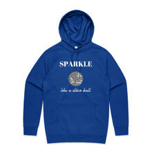Load image into Gallery viewer, Shine in style with our women's hoodie featuring the slogan 'Sparkle Like a Disco Ball.' This fashionable, oversized hoodie offers a modern, relaxed fit perfect for any occasion. Elevate your casual wardrobe with this must-have piece, ideal for those who love trendy, oversize women's hoodies.
