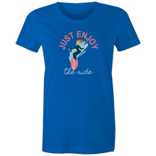 Load image into Gallery viewer, Embrace positivity with our 'Enjoy the Ride inspirational t-shirt. This inspirational graphic tee spreads positive vibes with its motivational message. Perfect for those who love uplifting t-shirts, it’s a stylish reminder to live in the moment and enjoy life’s journey.