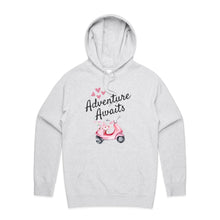 Load image into Gallery viewer, Explore in style with our 'Adventure Awaits' hoodie, the perfect blend of cosy unisex apparel and fashionable streetwear. This modern oversized hoodie offers a relaxed fit, making it a must-have for any adventure. Elevate your look with this trendy hoodie, designed for everyone who loves comfort and style.