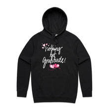 Load image into Gallery viewer, Stay stylish and comfortable in our fashionable oversized women's hoodie featuring the message 'Nothing but Gratitude.' This modern, relaxed fit hoodie is perfect for casual wear, blending cosy comfort with chic style. A must-have for those who love trendy, oversized hoodies.