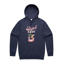 Load image into Gallery viewer, Embrace the essence of summer with our 'Beach Vibes' relaxed fit hoodie. Ideal for cool evenings, this hoodie is your go-to for summer nights, beach barbecues, and sunset watching. With an oversized fit and cosy pocket, it keeps you warm and stylish, embodying the laid-back beach lifestyle in every detail.