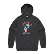 Load image into Gallery viewer, Stay stylish and comfortable with our 'Just Enjoy the Ride' women's hoodie. This relaxed-fit, fashionable, oversized hoodie is perfect for casual streetwear. Ideal for anyone who loves hoodies that combine comfort, style, and an empowering message to enjoy life’s journey.