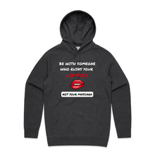 Load image into Gallery viewer, Discover cosy, relaxed-fit style with our "Be with Someone Who Ruins Your Lipstick, Not Your Mascara" hoodie. Perfect for fans of oversized hoodies and urban streetwear, this statement piece combines comfort with bold expression. Elevate your wardrobe today!