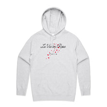 Load image into Gallery viewer, Embrace comfort and style with our women's relaxed fit hoodie featuring the message 'La Vie en Rose.' This modern, fashionable, oversized hoodie offers a cosy feel and a chic look, perfect for adding a touch of elegance to your casual wardrobe.