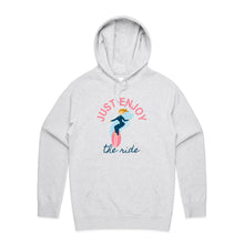 Load image into Gallery viewer, Stay stylish and comfortable with our 'Just Enjoy the Ride' women's hoodie. This relaxed-fit, fashionable, oversized hoodie is perfect for casual streetwear. Ideal for anyone who loves hoodies that combine comfort, style, and an empowering message to enjoy life’s journey.