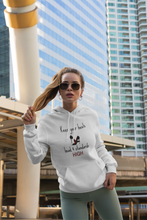 Load image into Gallery viewer, Elevate your style with our chic women's hoodie featuring the empowering slogan 'Keep your heels, head, and standards high.' This premium women's hoodie from our casual street style collection blends fashion and comfort, perfect for adding a touch of urban flair to your wardrobe.