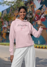 Load image into Gallery viewer, Discover our women's regular fit hoodie featuring the inspiring message 'La Vie en Rose.' Perfect for casual street style, this high-quality, fashionable hoodie adds a touch of elegance to your wardrobe. Part of our premium women's collection, it's ideal for those who love stylish urban hoodie styles.