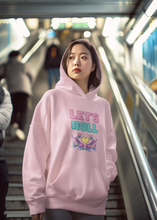 Load image into Gallery viewer, Stay cosy and chic with our 'Let's Roll' women's relaxed fit hoodie. This fashionable oversize hoodie combines comfort and modern style, perfect for effortless layering. Embrace the laid-back vibe in this trendy hoodie, designed for a relaxed fit and casual coolness.