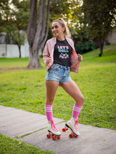 Load image into Gallery viewer, Go green with our women's organic t-shirt featuring the slogan 'Let's Roll.' Crafted from 100% organic cotton, this premium sustainable tee combines eco-friendly comfort with stylish design, making it a top choice for anyone looking for the best in organic cotton clothing.