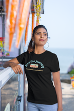 Load image into Gallery viewer, Discover our 100% organic women's t-shirt featuring the uplifting slogan, 'Love the Journey, More Than the Destination.' Crafted from premium organic cotton, this eco-friendly tee offers style and sustainability. Perfect for those who value organic, sustainable clothing with a positive message.