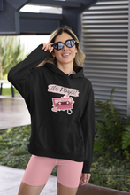 Load image into Gallery viewer, Discover our high-quality, premium women's pocket hoodie with the retro design - '80's Playlist'. Perfect for casual street style, this hoodie brings back the nostalgia of crafting the perfect mixtape on a cassette. Stay cosy and stylish with this must-have addition to your wardrobe.