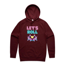 Load image into Gallery viewer, Stay cosy and chic with our 'Let's Roll' women's relaxed fit hoodie. This fashionable oversize hoodie combines comfort and modern style, perfect for effortless layering. Embrace the laid-back vibe in this trendy hoodie, designed for a relaxed fit and casual coolness.