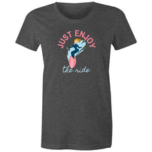 Load image into Gallery viewer, Embrace positivity with our 'Enjoy the Ride inspirational t-shirt. This inspirational graphic tee spreads positive vibes with its motivational message. Perfect for those who love uplifting t-shirts, it’s a stylish reminder to live in the moment and enjoy life’s journey.