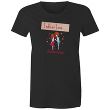 Load image into Gallery viewer, Celebrate timeless romance with our 'Endless Love' retro t-shirt. This iconic graphic tee is perfect for hopeless romantics, offering a sweet reminder that true love is eternal. Shop the best retro tees for women and add a touch of vintage charm to your wardrobe.
