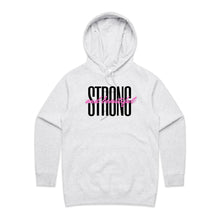 Load image into Gallery viewer, Step into casual street style with our 'Strong and Beautiful' women's regular fit hoodie. Chic and fashion-forward, this high-quality hoodie combines comfort with a powerful message. Explore the latest women's hoodie styles in our exclusive, premium collection—perfect for elevating your wardrobe.