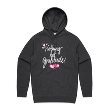 Load image into Gallery viewer, Stay stylish and comfortable in our fashionable oversized women's hoodie featuring the message 'Nothing but Gratitude.' This modern, relaxed fit hoodie is perfect for casual wear, blending cosy comfort with chic style. A must-have for those who love trendy, oversized hoodies.