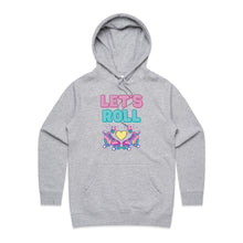 Load image into Gallery viewer, Elevate your casual street style with our 'Let's Roll' women's fit hoodie. Part of our premium women's hoodie collection, this chic, high-quality piece offers a stylish, designer look. Stay on-trend with one of the latest women's hoodie styles, perfect for effortless fashion-forward comfort.