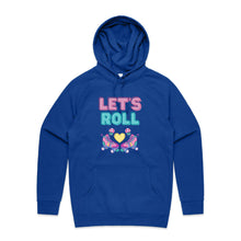 Load image into Gallery viewer, Stay cosy and chic with our 'Let's Roll' women's relaxed fit hoodie. This fashionable oversize hoodie combines comfort and modern style, perfect for effortless layering. Embrace the laid-back vibe in this trendy hoodie, designed for a relaxed fit and casual coolness.