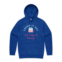 Load image into Gallery viewer, Discover our women's relaxed fit hoodie featuring the empowering slogan 'Laugh it Off and Keep It Moving.' Perfect for casual outings, this modern oversize hoodie blends comfort with style, making it a must-have for anyone who loves fashionable oversize hoodies.