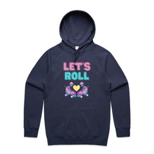 Load image into Gallery viewer, Stay cosy and chic with our 'Let's Roll' women's relaxed fit hoodie. This fashionable oversize hoodie combines comfort and modern style, perfect for effortless layering. Embrace the laid-back vibe in this trendy hoodie, designed for a relaxed fit and casual coolness.